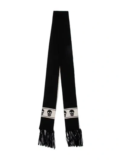 Pre-owned Skull Cashmere Wool Striped Snood In Black