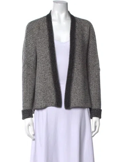 Pre-owned Skull Cashmere Wool Tweed Pattern Sweater In Grey