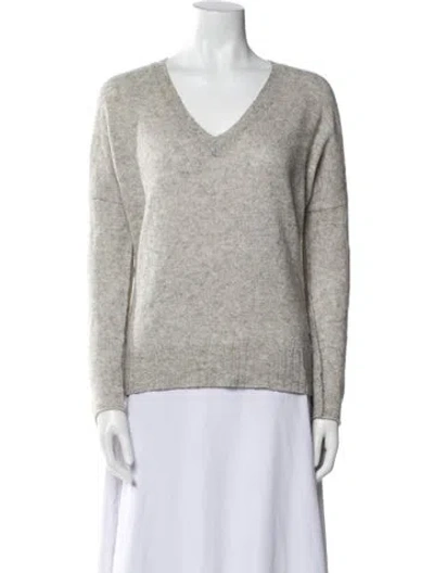 Pre-owned Skull Cashmere Wool V-neck Sweater In Gray