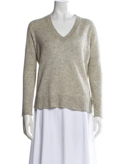 Pre-owned Skull Cashmere Wool V-neck Sweater In Gray