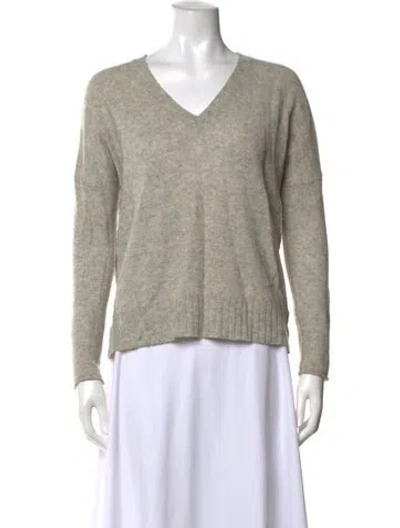 Pre-owned Skull Cashmere Wool V-neck Sweater In Grey