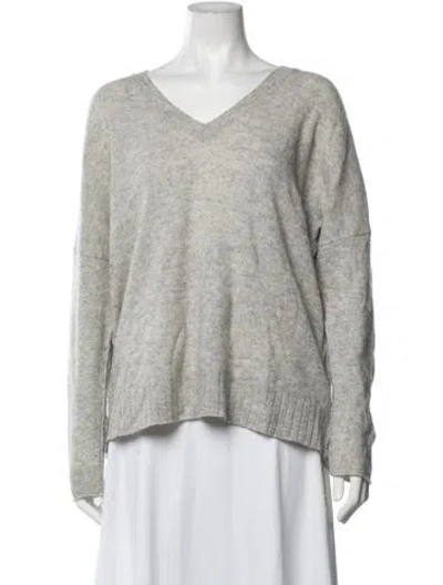 Pre-owned Skull Cashmere Wool V-neck Sweater In Grey