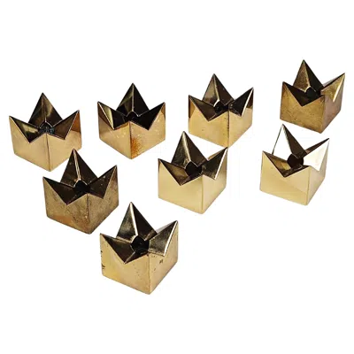 Pre-owned Skultuna Brass Candle Holders By Pierre Forssell For , Sweden, 1960s In Sand