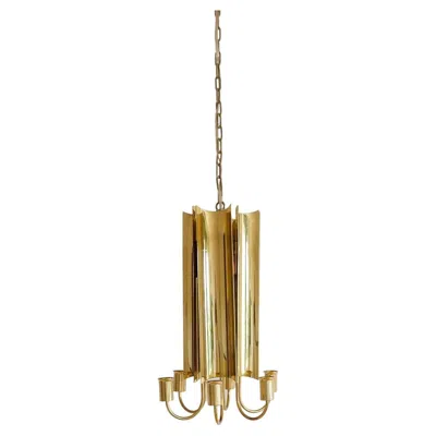 Pre-owned Skultuna Midcentury Modern Brass Chandelier Reflex Pierre Forssell , Sweden In Sand