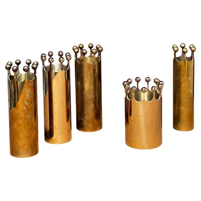 Pre-owned Skultuna Pierre Forssell Brass Crown Vases Made By Hand In  Sweden. Brancusi In Brown