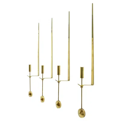 Pre-owned Skultuna Set Of 4 Swedish Wall Candlesticks By Pierre Forssell For  In Sand