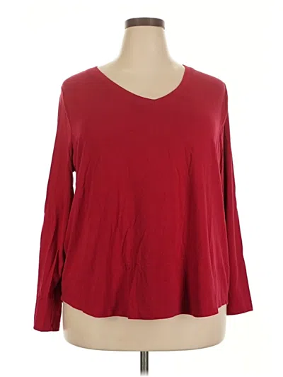 Pre-owned Sky 3/4 Sleeve Top Burgundy Scoop Neck Tops
