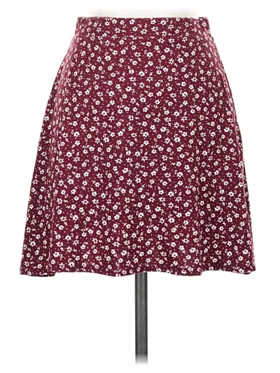 Pre-owned Sky And Sparrow Casual Skirt In Burgundy
