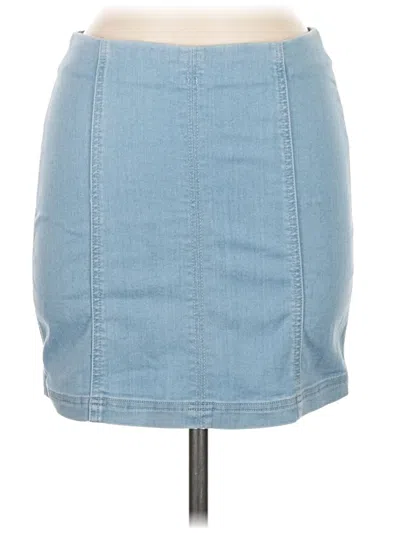 Pre-owned Sky And Sparrow Denim Skirt In Blue