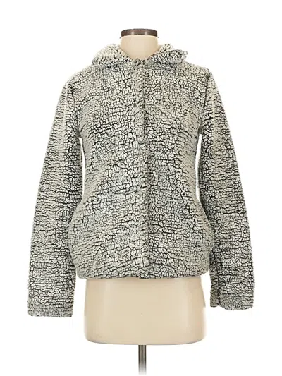 Pre-owned Sky And Sparrow Faux Fur Jacket In Silver