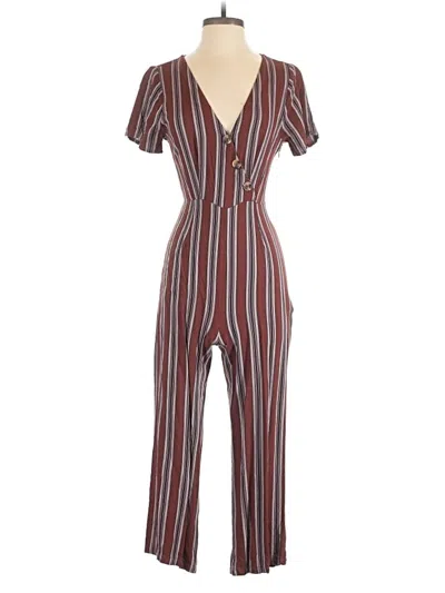 Pre-owned Sky And Sparrow Jumpsuit In Burgundy