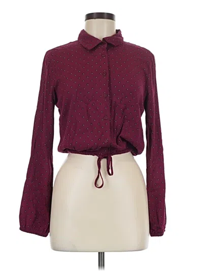 Sky And Sparrow Long Sleeve Blouse In Burgundy