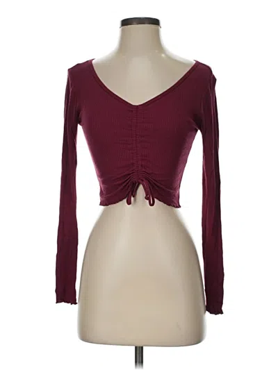 Pre-owned Sky And Sparrow Long Sleeve T-shirt In Burgundy