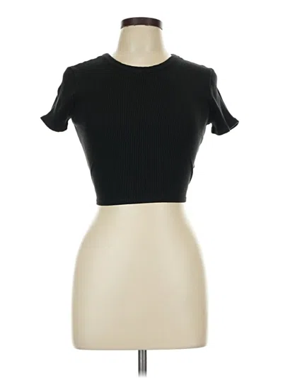 Pre-owned Sky And Sparrow Short Sleeve Turtleneck In Black
