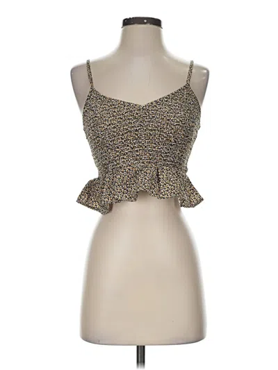 Pre-owned Sky And Sparrow Sleeveless Top Gold Sweetheart Neckline Tops