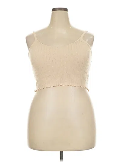 Pre-owned Sky And Sparrow Tank Top Ivory Scoop Neck Tops