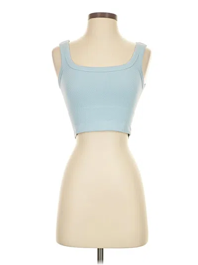 Pre-owned Sky And Sparrow Tube Top Blue Strapless Neckline Tops