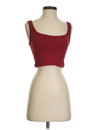 Pre-owned Sky And Sparrow Tube Top Red Strapless Neckline Tops