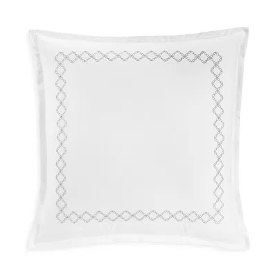 Sky Embroidered Percale Euro Shams, Pair - Exclusive In Reflection Grey