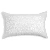 Sky Floral Embroidery Decorative Pillow, 14 X 24 - Exclusive In Mineral Grey