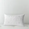 Sky Floral Embroidery Decorative Pillow, 14 X 24 - Exclusive In White