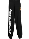 Sky High Farm Brushed Cotton Joggers With Printed Logo In Black