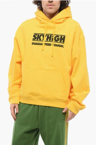 Sky High Farm Brushed Cotton Hoodie With Contrasting Print