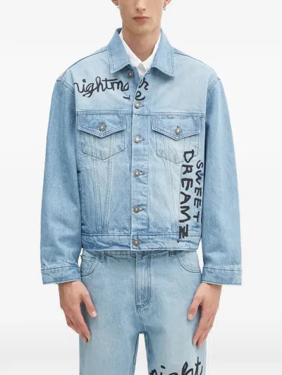 Sky High Farm Buttoned Print Denim Jacket In Blue