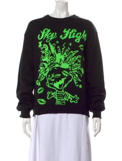 Pre-owned Sky High Farm Cashmere Graphic Print Sweater W/ Tags In Black
