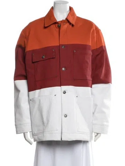 Pre-owned Sky High Farm Colorblock Pattern Coat In Red
