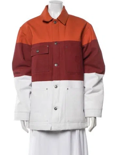 Pre-owned Sky High Farm Colorblock Pattern Coat In Red