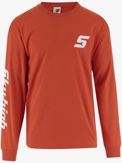 Sky High Farm Cotton Long Sleeves T-shirt With Logo In Red