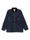 Sky High Farm Embroidered Denim Chore Coat In Blue
