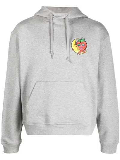 Sky High Farm Fruit-print Cotton Hoodie In Grey