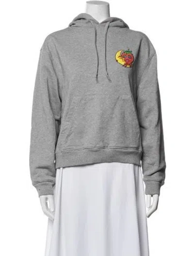 Pre-owned Sky High Farm Graphic Print Crew Neck Hoodie In Grey