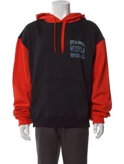 Pre-owned Sky High Farm Graphic Print Crew Neck Hoodie W/ Tags In Black/orange