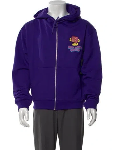 Pre-owned Sky High Farm Graphic Print Crew Neck Hoodie W/ Tags In Purple