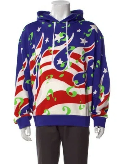 Pre-owned Sky High Farm Graphic Print Crew Neck Hoodie W/ Tags In Purple