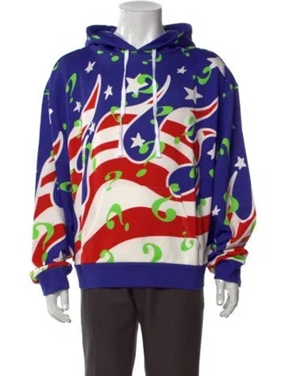 Pre-owned Sky High Farm Graphic Print Crew Neck Hoodie W/ Tags In Purple