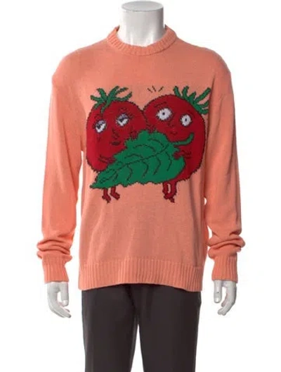 Pre-owned Sky High Farm Graphic Print Crew Neck Pullover W/ Tags In Orange