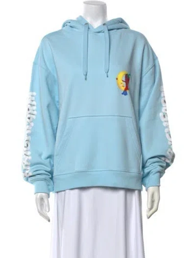 Pre-owned Sky High Farm Graphic Print Crew Neck Sweater W/ Tags In Blue