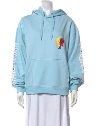 Pre-owned Sky High Farm Graphic Print Crew Neck Sweater W/ Tags In Blue