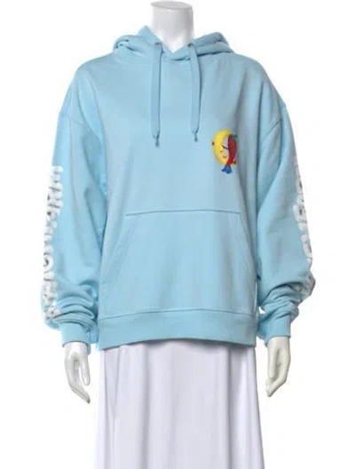 Pre-owned Sky High Farm Graphic Print Crew Neck Sweater W/ Tags In Blue