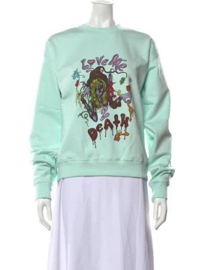 Pre-owned Sky High Farm Graphic Print Crew Neck Sweater W/ Tags In Green