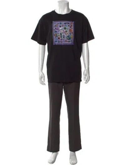 Pre-owned Sky High Farm Graphic Print Crew Neck T-shirt In Black