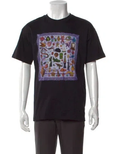 Pre-owned Sky High Farm Graphic Print Crew Neck T-shirt In Black