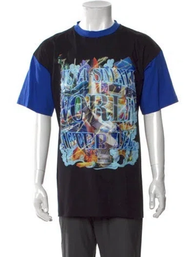 Pre-owned Sky High Farm Graphic Print Crew Neck T-shirt W/ Tags In Black