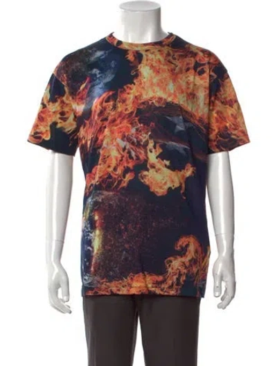 Pre-owned Sky High Farm Graphic Print Crew Neck T-shirt W/ Tags In Blue