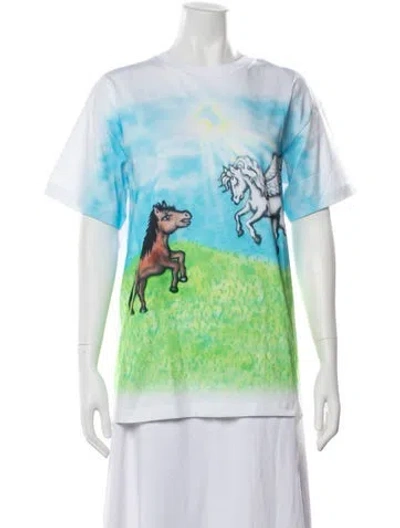 Pre-owned Sky High Farm Graphic Print Crew Neck T-shirt W/ Tags In Multi
