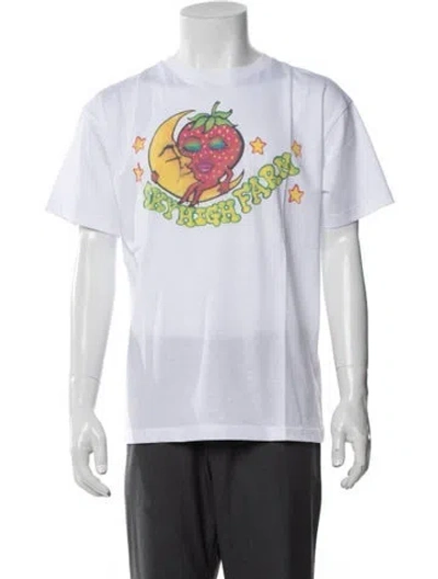 Pre-owned Sky High Farm Graphic Print Crew Neck T-shirt W/ Tags In White
